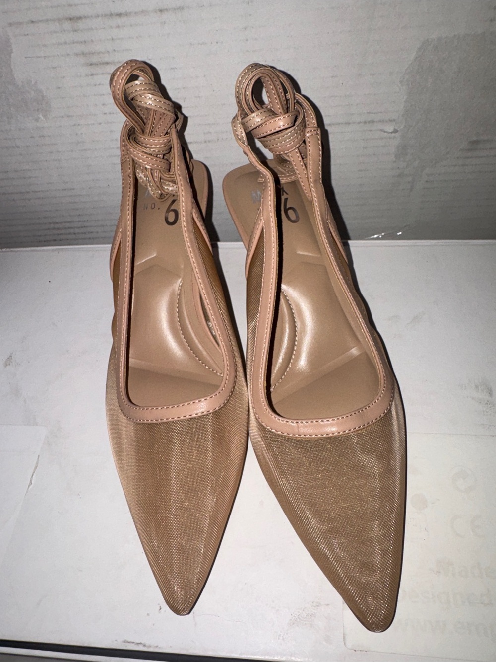 Mix No. 6 Pointed Slingback Flats in Beige
